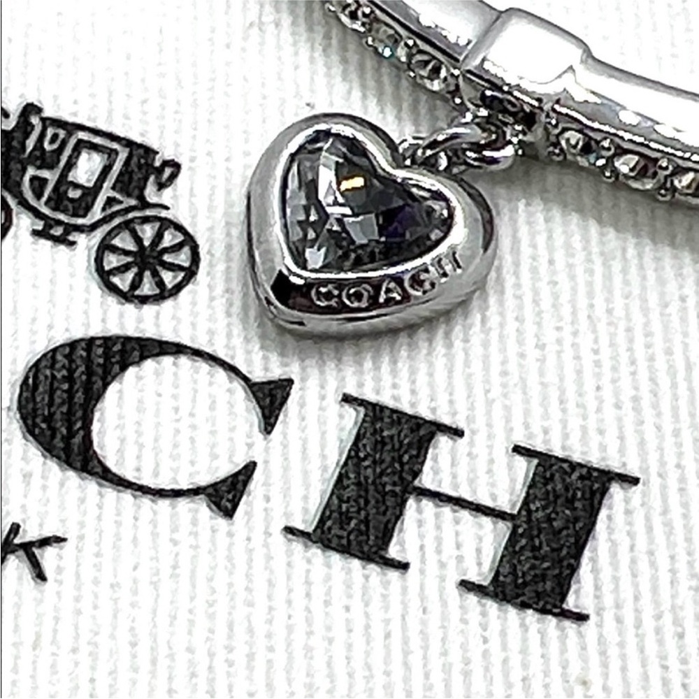 Coach Silver Crystal Heart Charm
Hinged Bangle Bracelet NWT & Dust bag - Picture 3 of 8
